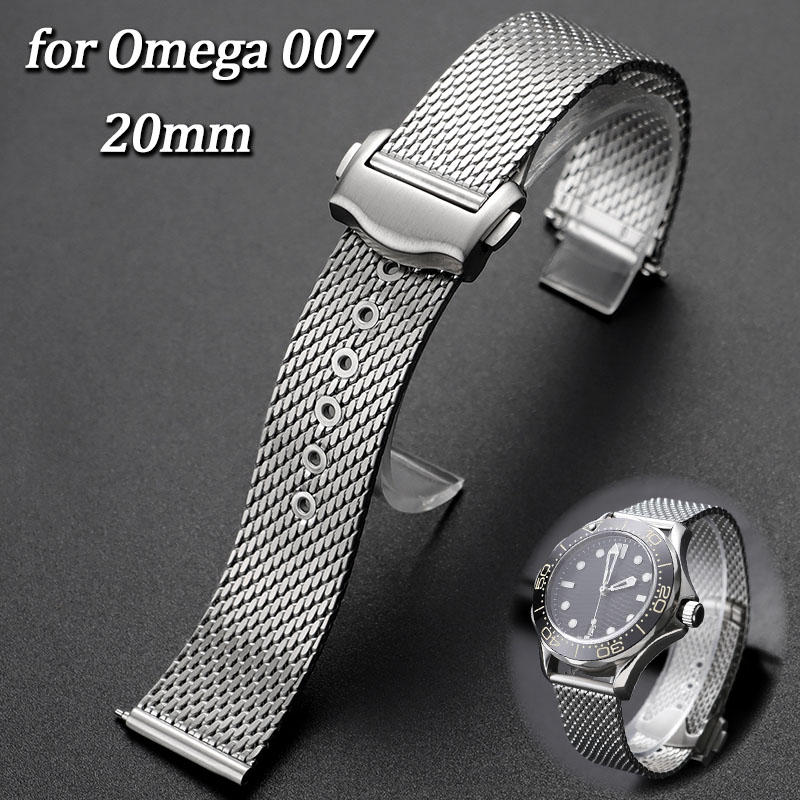 Omega Watch Seamaster - 20mm Stainless Steel Mesh Watch Band