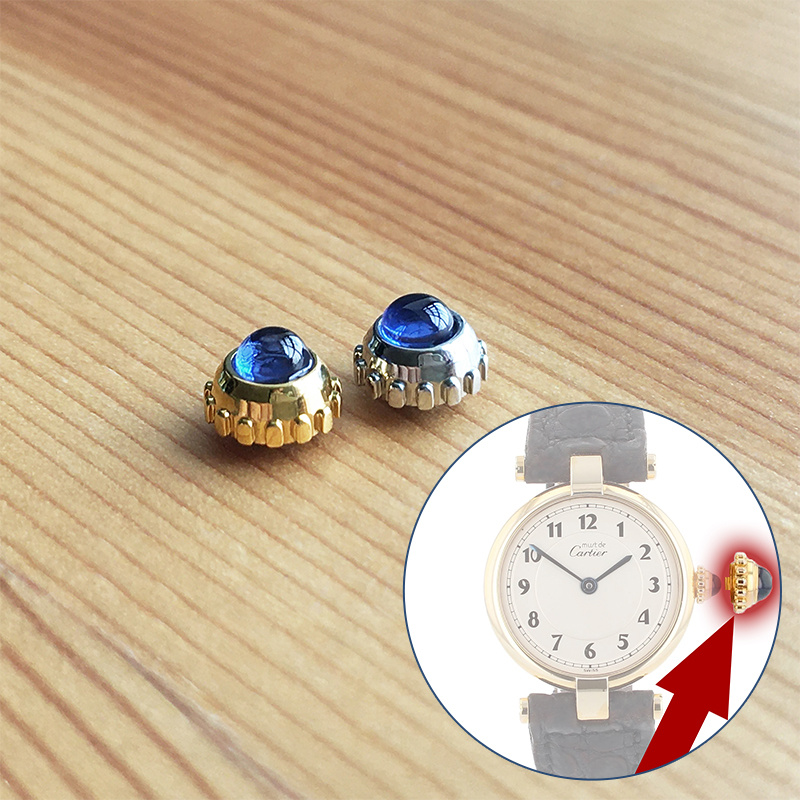 Cartier Watch Tank - Sapphire watch crown for Cartier Must