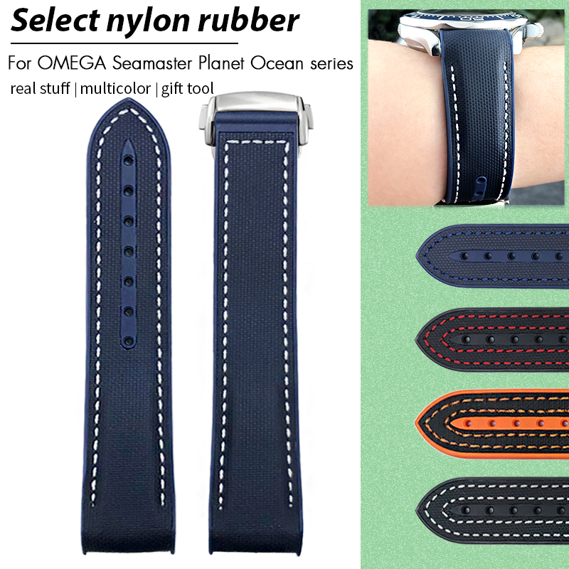 Omega Watch Seamaster - High Quality Nylon Rubber Watchband 19mm