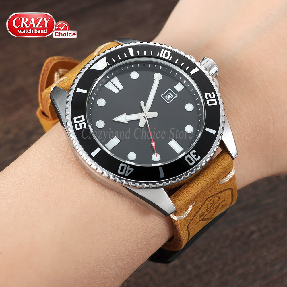 Handmade Cowhide Watch Band 20 - Suede Strap Watch 评论和价格