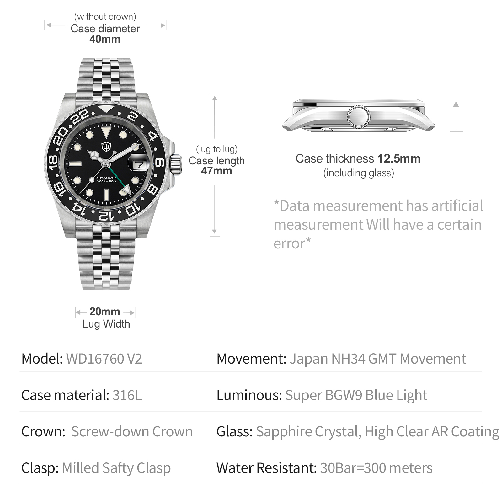 Watchdives NEW WD16760 V2 NH34 - Rolex Watch Submariner 评论和价格