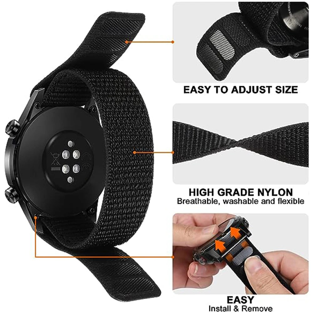 26/22mm Hook Loop Nylon Watch  - Sport Loop Velcro 评论和价格