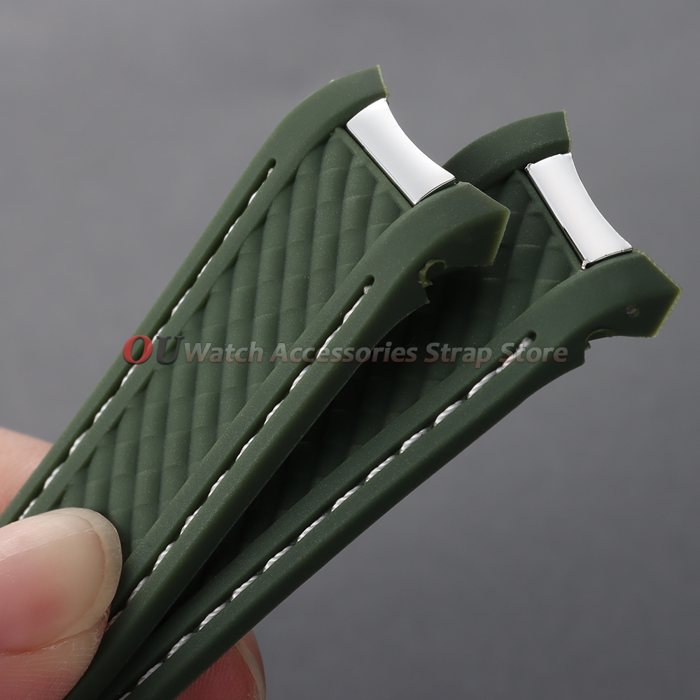 Curved End Silicone Watch Stra - Omega Watch Seamaster 评论和价格
