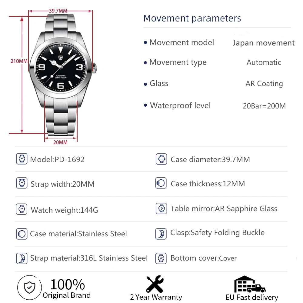 2025 New PAGANI DESIGN 40MM Me - Seiko Watch Presage 评论和价格