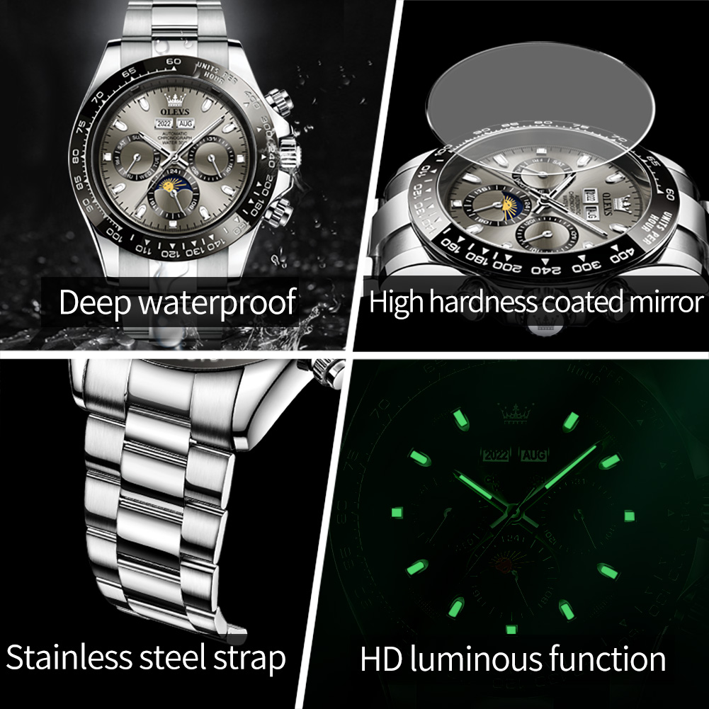 OLEVS 6654 Luxury Mens Watch C - Omega Watch Seamaster 评论和价格