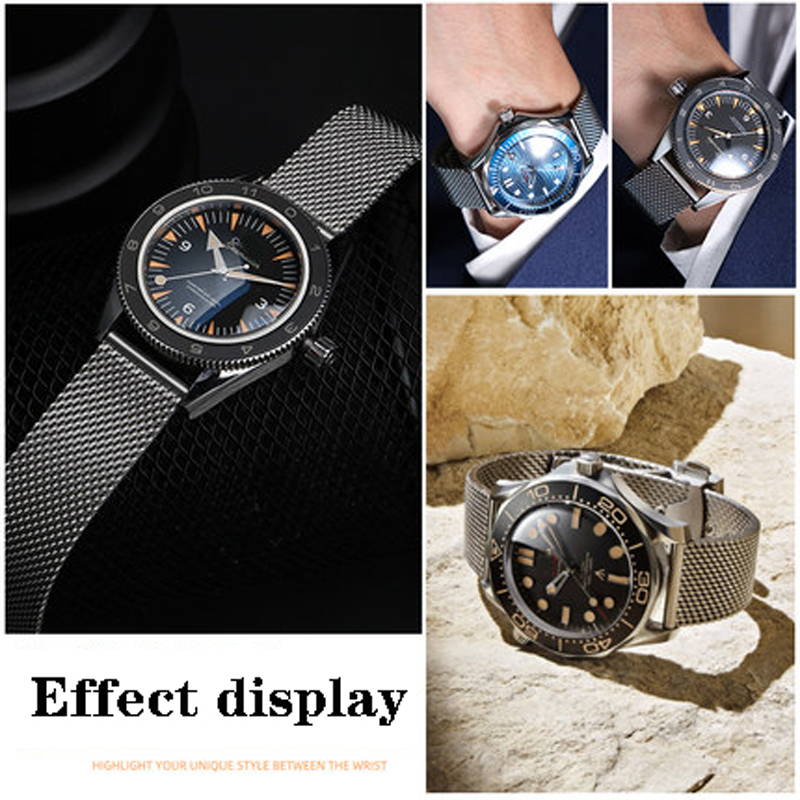 20mm 22mm solid Stainless Stee - Mesh Strap Metal 评论和价格