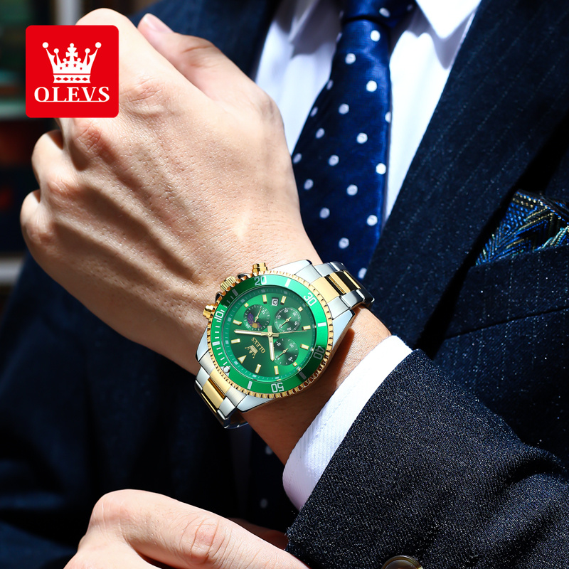 OLEVS 2870 Men's Watches Moon  - Rolex Watch Submariner 评论和价格
