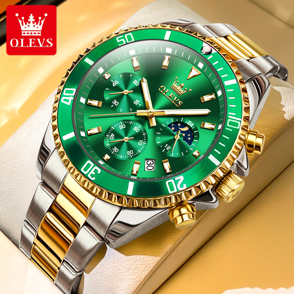 OLEVS 2870 Men's Watches Moon  - Rolex Watch Submariner 评论和价格