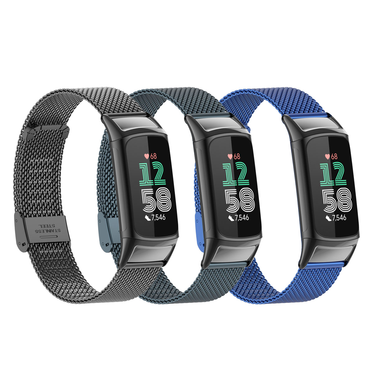 Suitable for Fitbit Charge 5/6 - Mesh Strap Metal 评论和价格