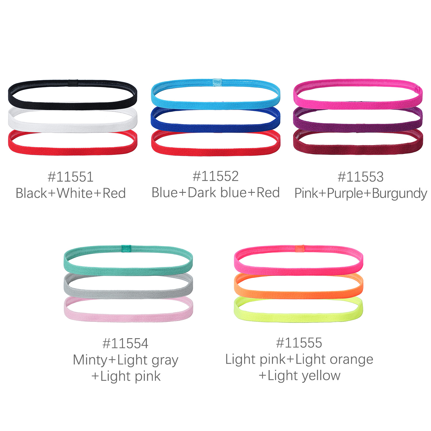 3Pcs Non-Slip Sports Hairband  - Silicone Band Women 评论和价格