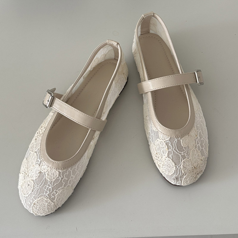 Aneikeh Women Black Lace Mary  - Mesh Strap Metal 评论和价格