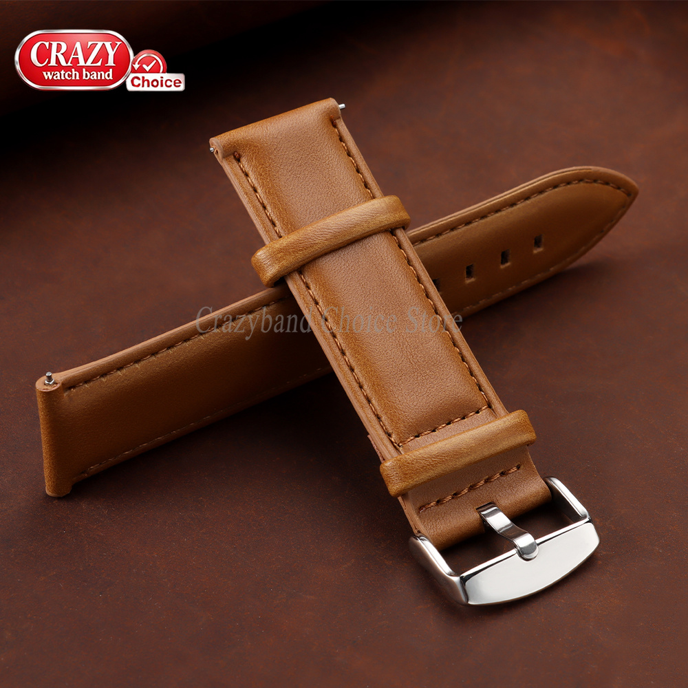 Oil Wax Cowhide Watch Band 18m - Leather Strap Quick Release 评论和价格