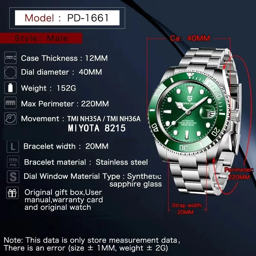 PAGANI DESIGN 2026 New Luxury  - Rolex Watch Submariner 评论和价格
