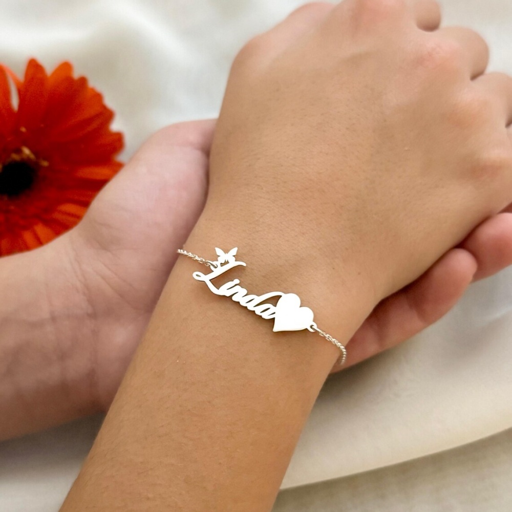 Custom Butterfly Name Bracelet - Butterfly Clasp Deployant 评论和价格