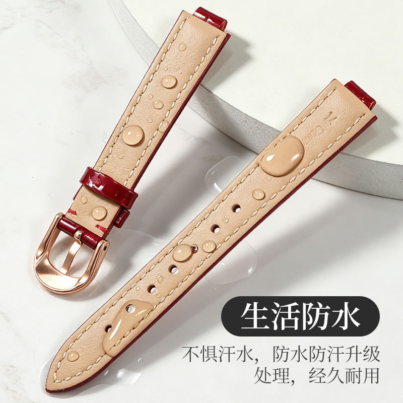 Glossy Curved Lug Genuine Leat - Cartier Watch Ballon Bleu 评论和价格