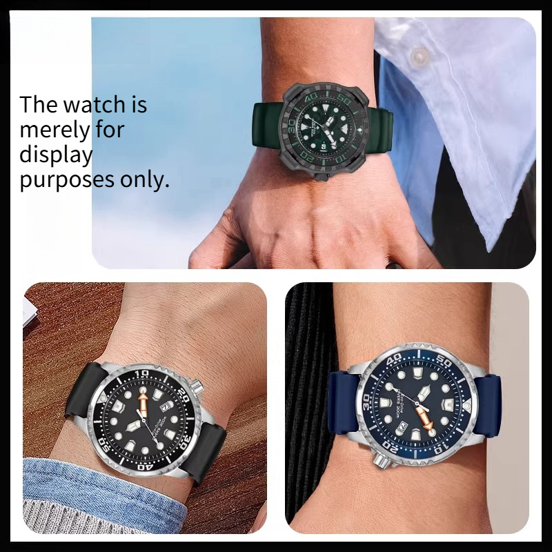 Convex-edge silicone watch str - Citizen Watch Promaster 评论和价格