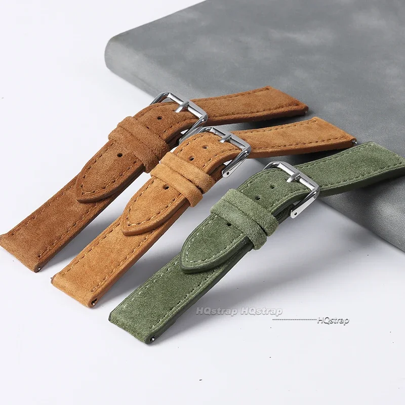 Suede Genuine Leather Watchban - Suede Strap Watch 评论和价格