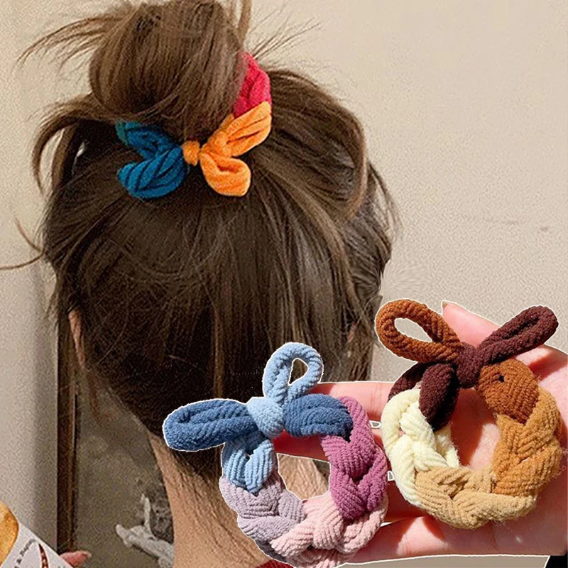 Colorful Hand-Woven Hair Rope  - Silicone Band Women 评论和价格